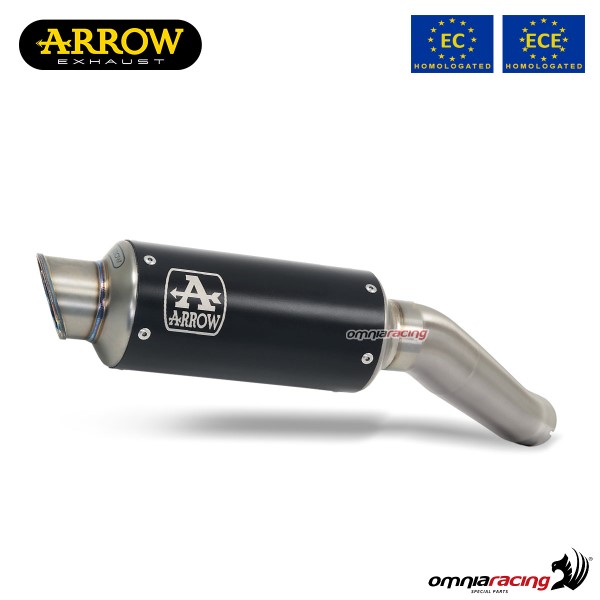 Terminale di scarico Arrow GP2 omologato in acciaio dark per Honda CB300R 2018>2020