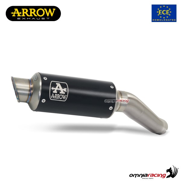 Terminale di scarico Arrow GP2 omologato in acciaio dark per Honda CB300R 2018>2020
