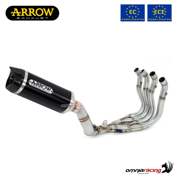 Impianto di scarico completo Arrow Thunder omologato in alluminio dark per Honda CBR650R 2019>2021