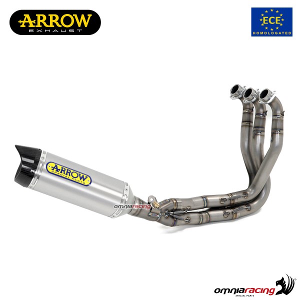 Impianto di scarico completo Arrow Thunder omologato in alluminio per Yamaha MTX850 Niken 2018>2020