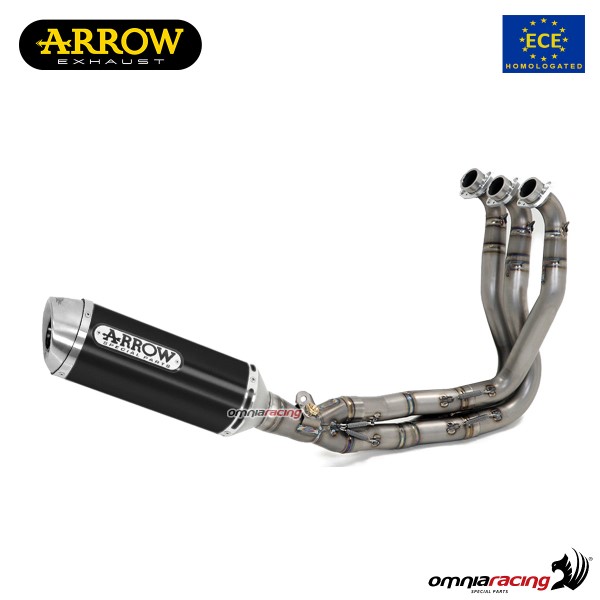 Scarico completo Arrow Thunder omologato in alluminio dark per Yamaha MTX850 Niken 2018>2020