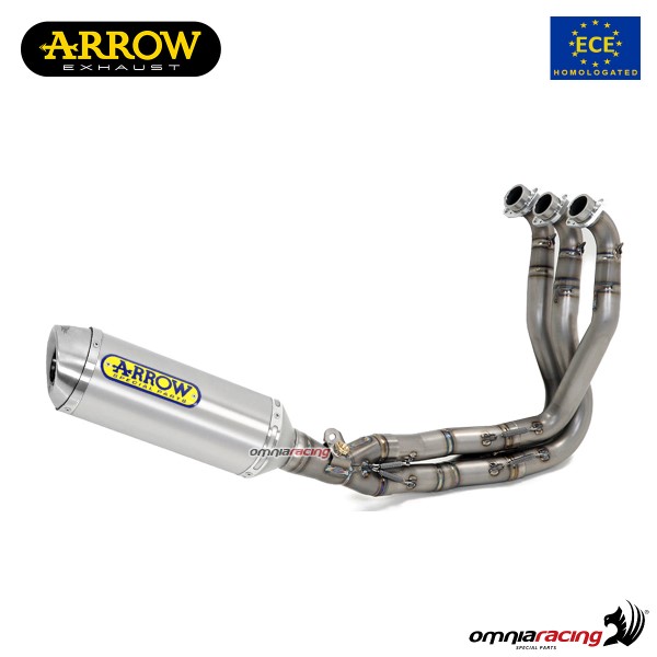 Impianto di scarico completo Arrow Thunder omologato in alluminio per Yamaha MTX850 Niken 2018>2020
