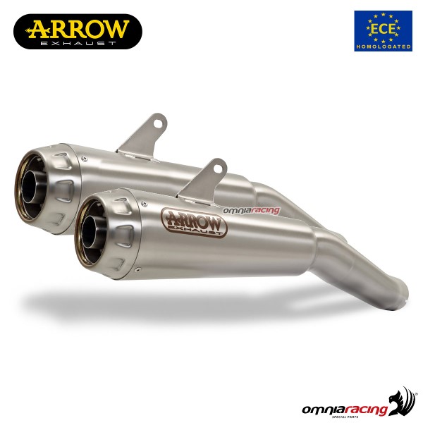 Arrow pair of exhausts Pro Race slip-ons inox approved for Kawasaki Z1000 2017>2020