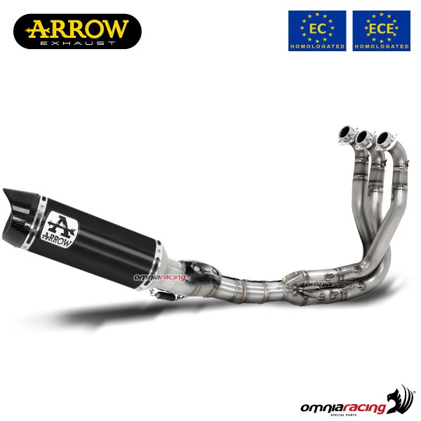 Impianto di scarico completo Arrow Thunder omologato in alluminio dark per Yamaha Tracer 900GT 2021-