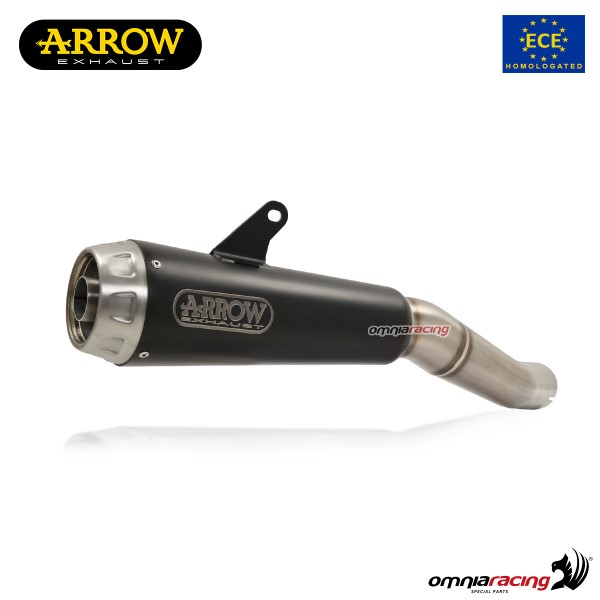 Terminale di scarico Arrow Pro Race omologato in acciaio nero per Suzuki Katana 1000 2019>2020
