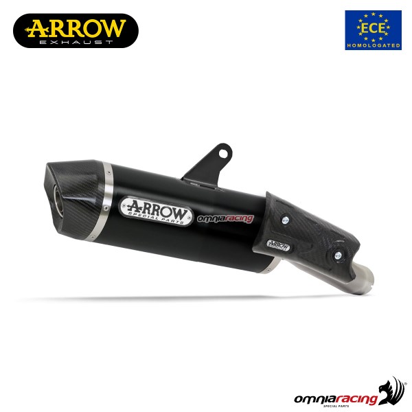 Terminale di scarico Arrow Indy Race omologato in alluminio nero per Yamaha R1 2015>2016