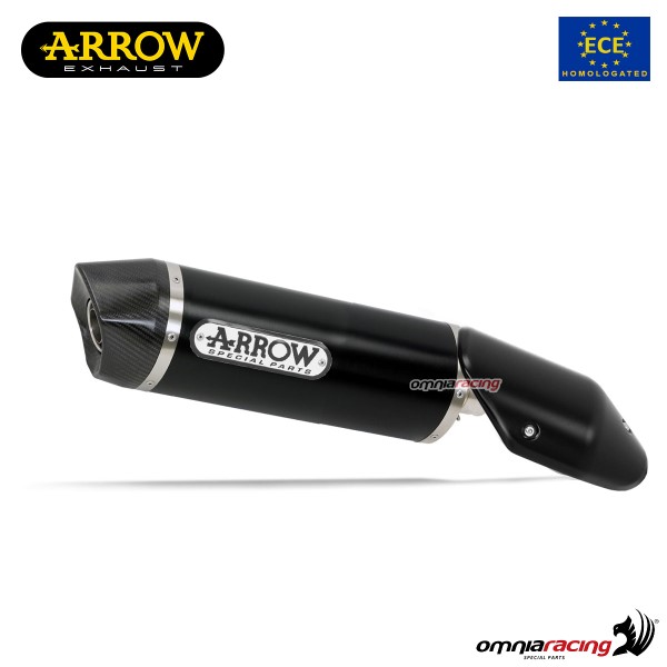 Terminale Arrow Indy Race omologato alluminio nero per Ducati Multistrada 1260/S 2018>2020