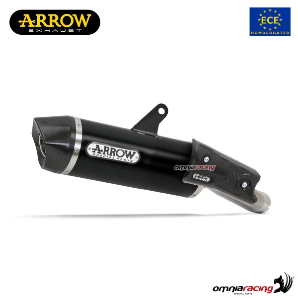 Terminale di scarico Arrow Indy Race omologato in alluminio nero per Yamaha MT10 2016>2020
