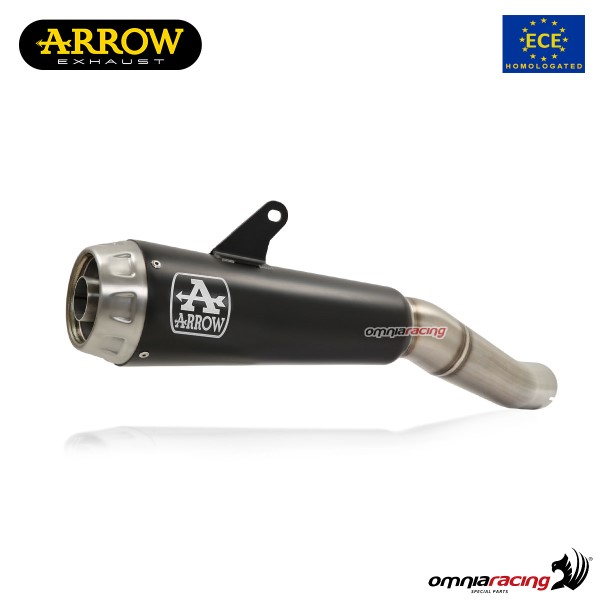 Terminale di scarico Arrow Pro Race omologato in acciaio nero per Honda XAdv 750 2017>2021