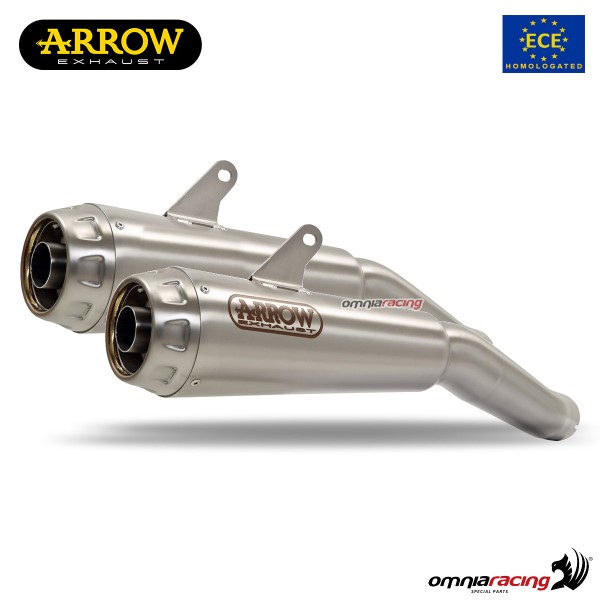 Coppia terminali di scarico Arrow Pro Race omologato in acciaio per Ducati Scrambler 1100 2018>2020