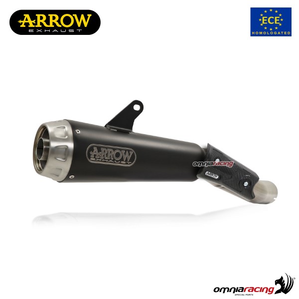 Terminale di scarico Arrow Pro Race omologato in acciaio nero per KTM 890 Duke R 2020>2023