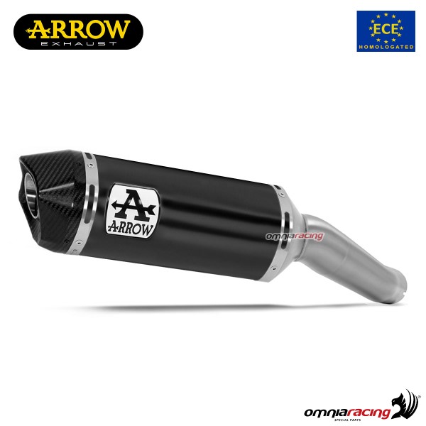 Terminale di scarico Arrow Race Tech omologato in alluminio nero per Bmw S1000RR 2019>2022