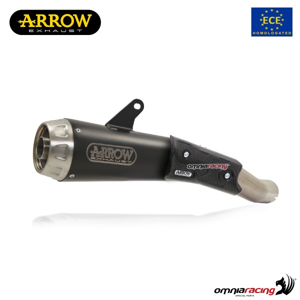 Terminale di scarico Arrow Pro Race omologato in acciaio nero per Bmw S1000RR 2019>2022
