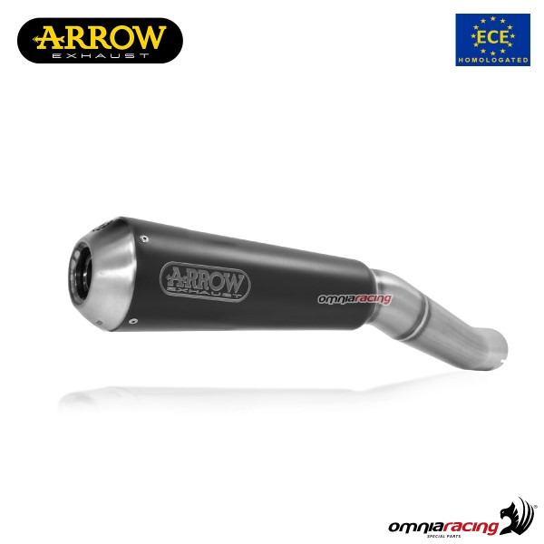 Terminale di scarico Arrow Pro Race omologato in acciaio nero per Brixton Glanville 250X 2018>2019