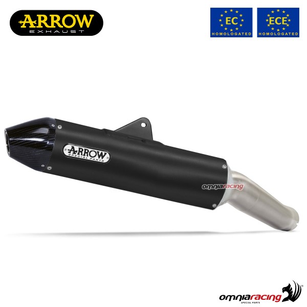 Terminale di scarico Arrow Thunder omologato in alluminio dark per Honda CRF250L/Rally 2017>2018