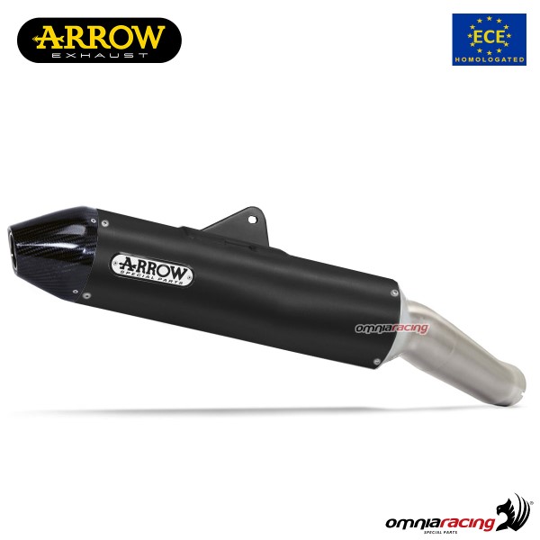 Terminale di scarico Arrow Thunder omologato in alluminio dark per Honda CRF300L 2021>2023