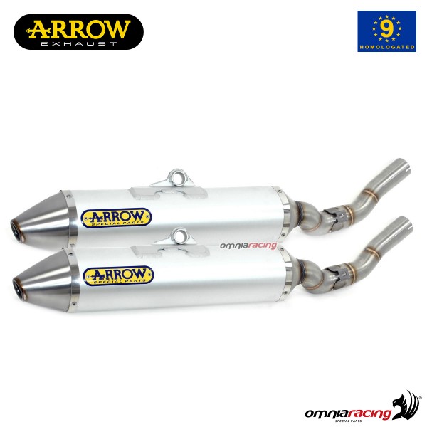 Coppia terminali di scarico Arrow Thunder omologato in alluminio per Yamaha XT660R/X 2004>2016