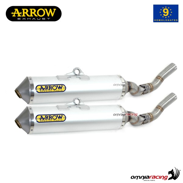 Coppia terminali di scarico Arrow Thunder omologato in alluminio per Honda FMX650 2005>2008