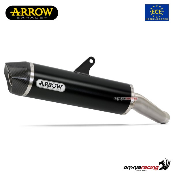 Terminale Arrow Race Tech omologato alluminio nero per Honda Africa Twin Adventure Sport 2018>2019