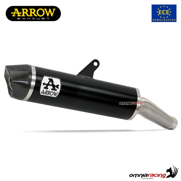 Terminale Arrow Race Tech omologato alluminio nero per Honda Africa Twin 1100/ADV Sport 2020>2022