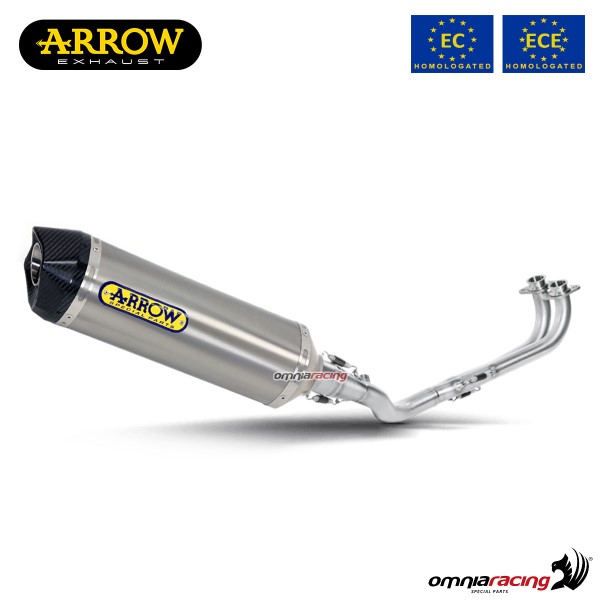 Impianto di scarico completo Arrow Race-Tech omologato in Titianio per Kymco AK550 2017>2020