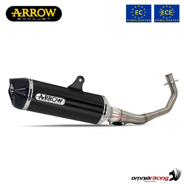 Scarico completo Arrow Race-Tech omologato in alluminio dark per Kymco Xciting 400i S 2019>2020