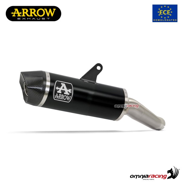 Terminale di scarico Arrow Indy Race omologato in alluminio nero per Honda Forza 750 2021-2023