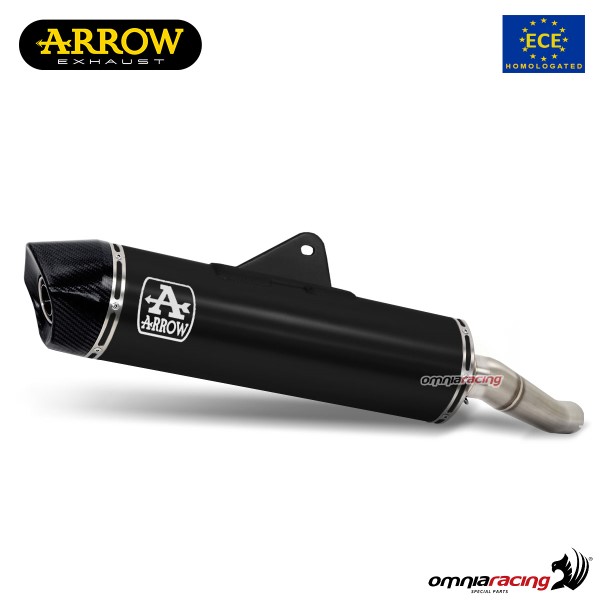 Terminale di scarico Arrow Indy Race omologato in alluminio nero per Honda Forza 750 2021-2023