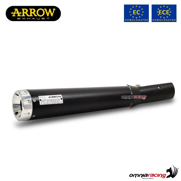 Terminale di scarico Arrow Rebel omologato in Inox nero per Yamaha SCR950 2017>2020