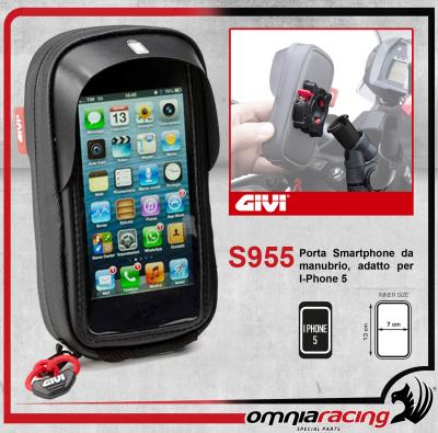 Givi S955 - Porta Smartphone Apple iPhone 5 / 5S da manubrio moto