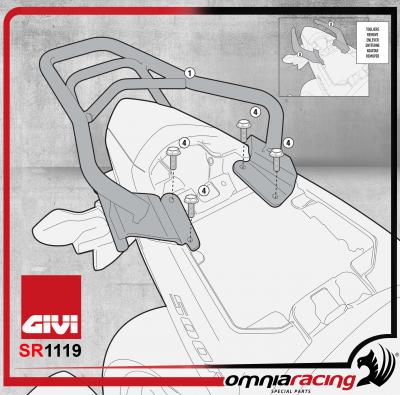 Attacco posteriore specifico / Kit fissaggio per bauletti GIVI Monolock Honda CBR500R 2013-2015