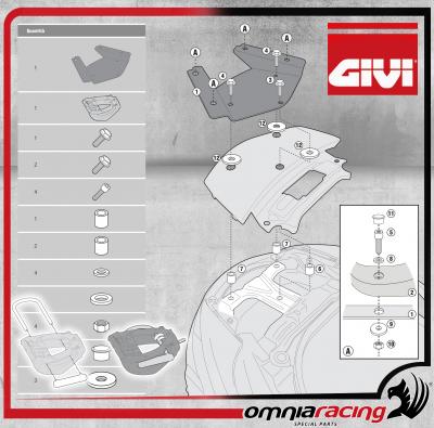 Givi Mounting Kit - Rear Rack Kit for Monokey Cases Suzuki AN 650 Burgman Executive 2013>2016