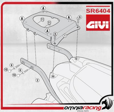 Givi Kit Fissaggio - Attacco posteriore Specifico per bauletti Monokey Triumph Tiger Sport 1050 13>
