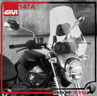 GIVI 147A - Parabrezza Trasparente H.49.5 x L.46 cm per BMW R1200R 2011 11>13
