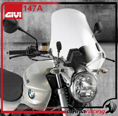 GIVI 147A - Parabrezza Trasparente H.49.5 x L.46 cm per BMW R1200R 2006 06>10