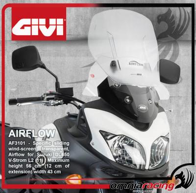 GIVI Airflow AF3101 - Parabrezza / Cupolino Scorrevole per Suzuki DL 650 V-Strom 2011>2016