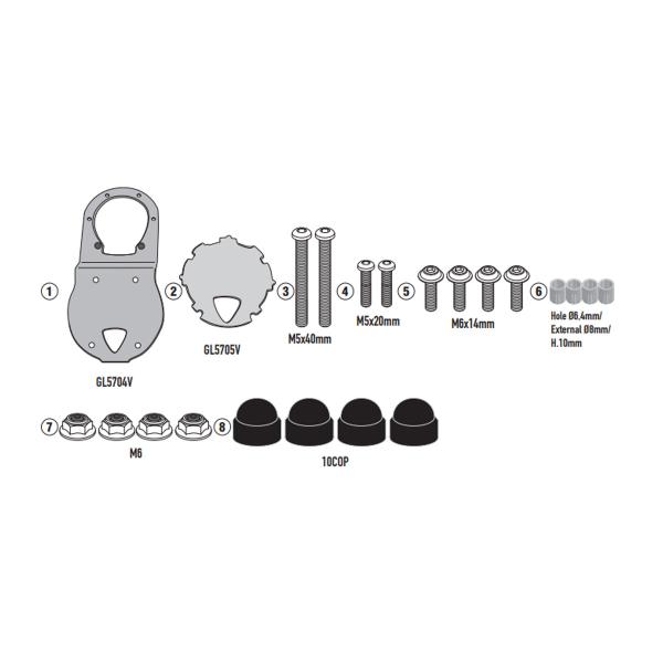 Fitting flange Givi Tanklock tank bag Keeway V302C 2023-2025