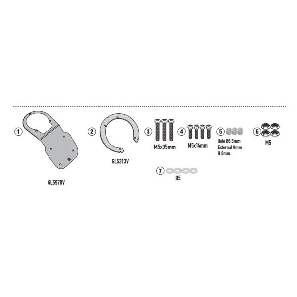 Attacco flangia borsa serbatoio Givi Tanklock QJ Motor SRT600SX 2024-2025