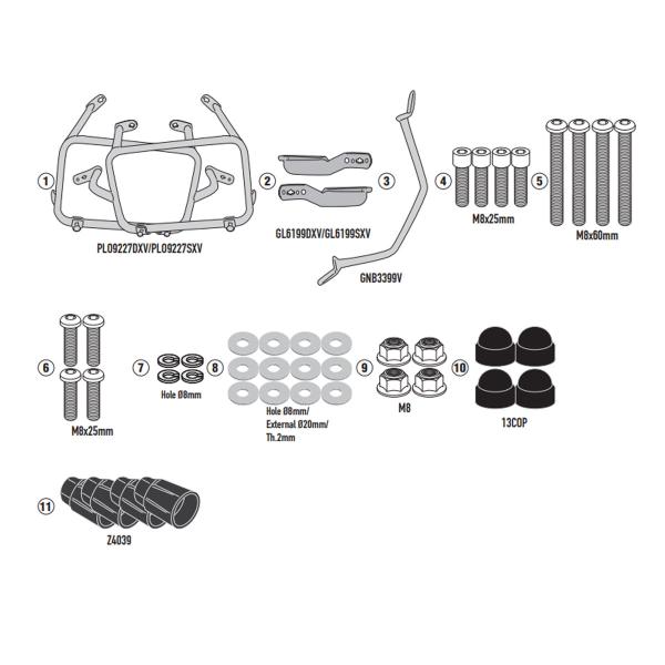 Pannier holder side-cases Givi Monokey CFmoto 800MT-X 2025