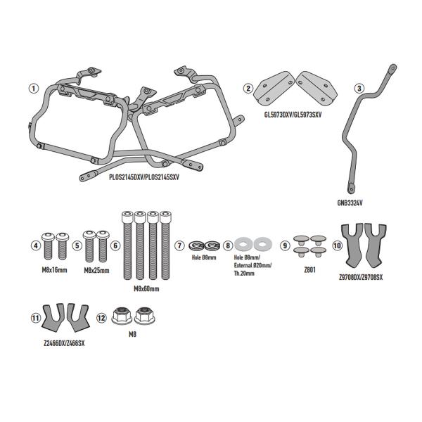 Pannier holder side-cases Givi Monokey Cam-Side Yamaha Tenere 700 2021-2024