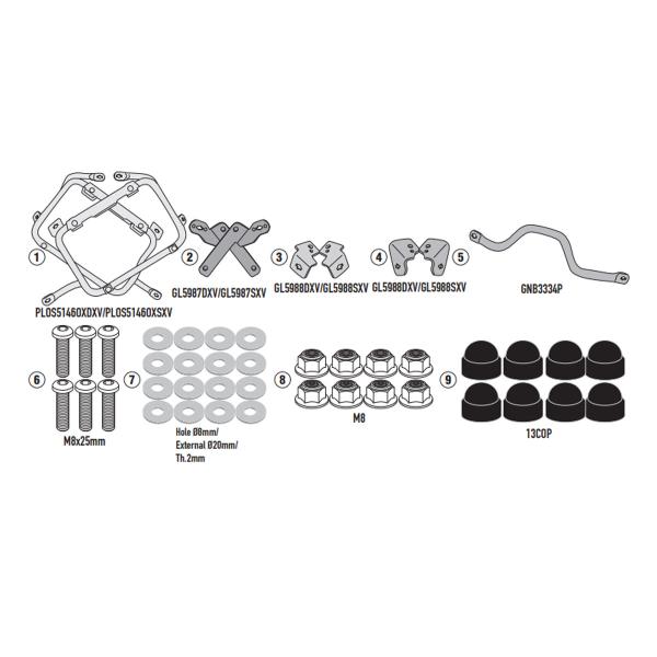 Pannier holder side-cases Inox Givi Monokey Cam-Side BMW R1300GS Adventure 2025