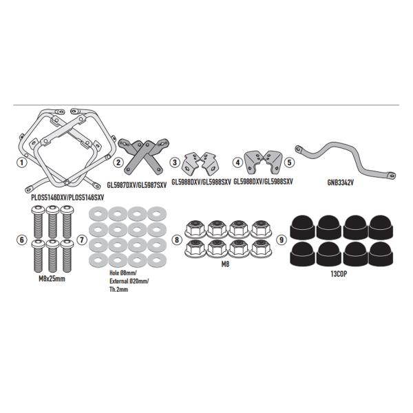 Portavaligie laterale staffe Givi Monokey Cam-Side BMW R1300GS Adventure 2025