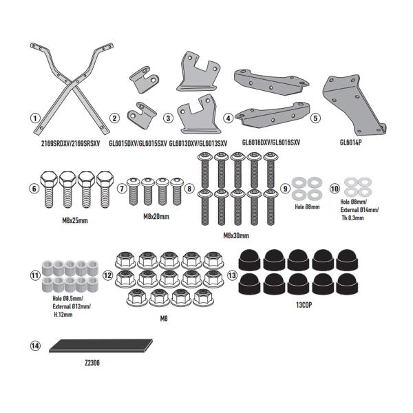 Attacco posteriore bauletto Givi Monokey Monolock Yamaha MT09 2024-2026