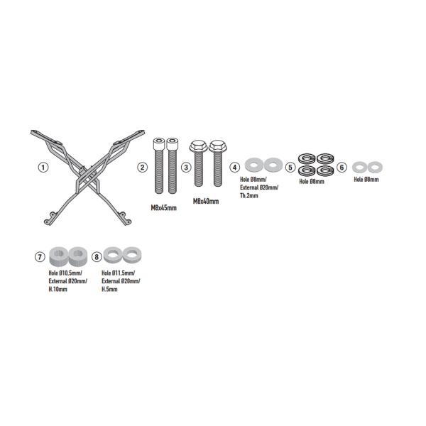 Attacco posteriore bauletto Givi Monokey Monolock Yamaha MT07 2025