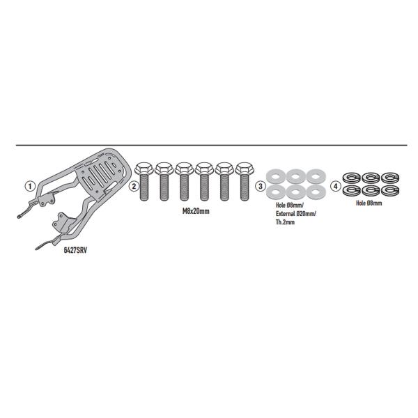 Rear rack Givi top cases Monokey Monolock Triumph Speed Twin 1200 2025