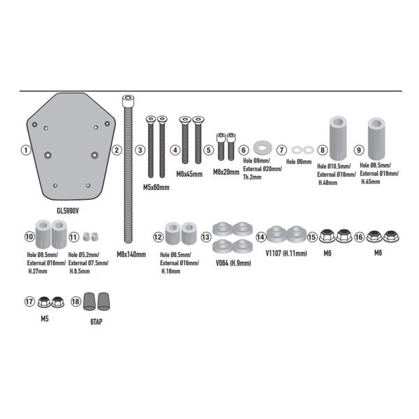 Attacco posteriore bauletto Givi Monolock SYM JET 14 EVO 125/200 2024-2025