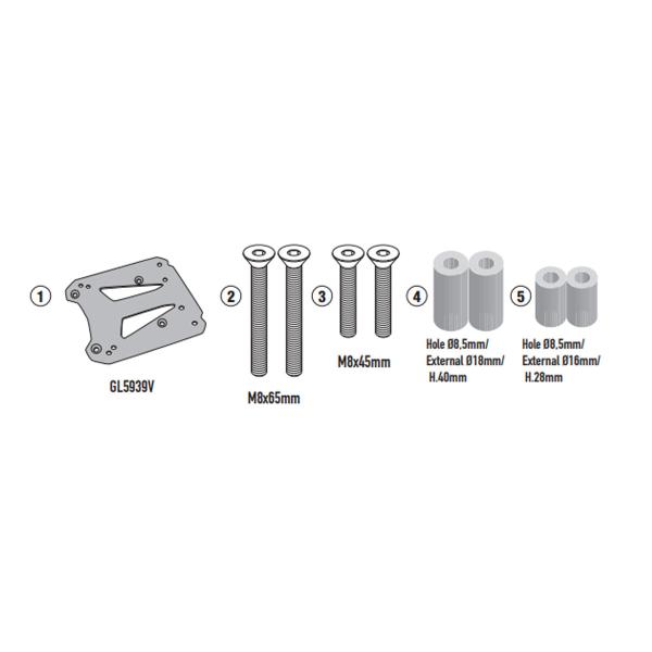 Attacco posteriore bauletto Givi Monokey Monolock CFmoto 450MT 2024-2025