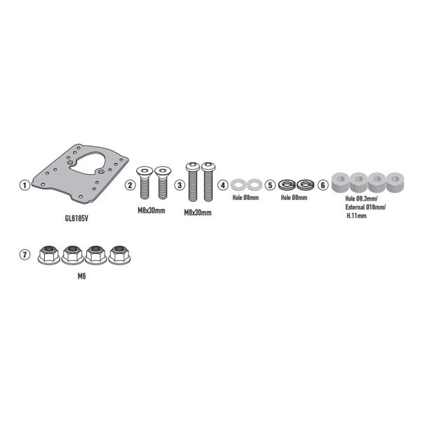 Attacco posteriore bauletto Givi Monokey Monolock CFmoto 700MT ADV 2025
