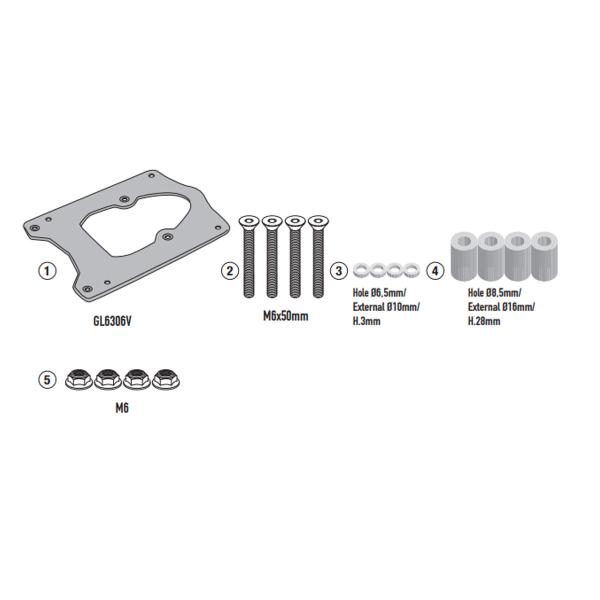 Attacco posteriore bauletto Givi Monokey Monolock Voge Valico 800 Rally 2025