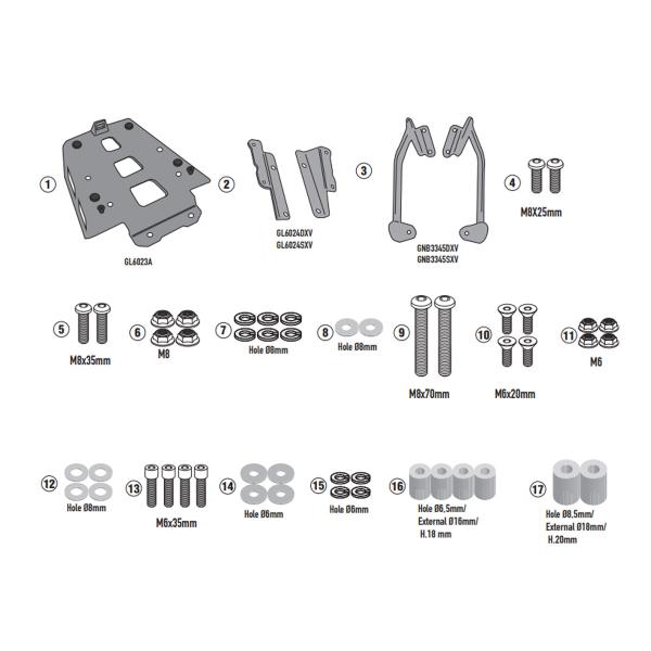 Attacco posteriore bauletto Givi Monokey Kove 800X PRO 2024